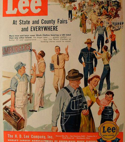 Старый рекламный плакат для джинсов Lee