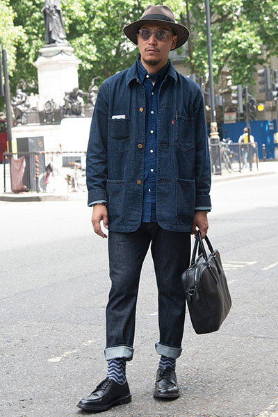 Джинсовая куртка и туфли дерби